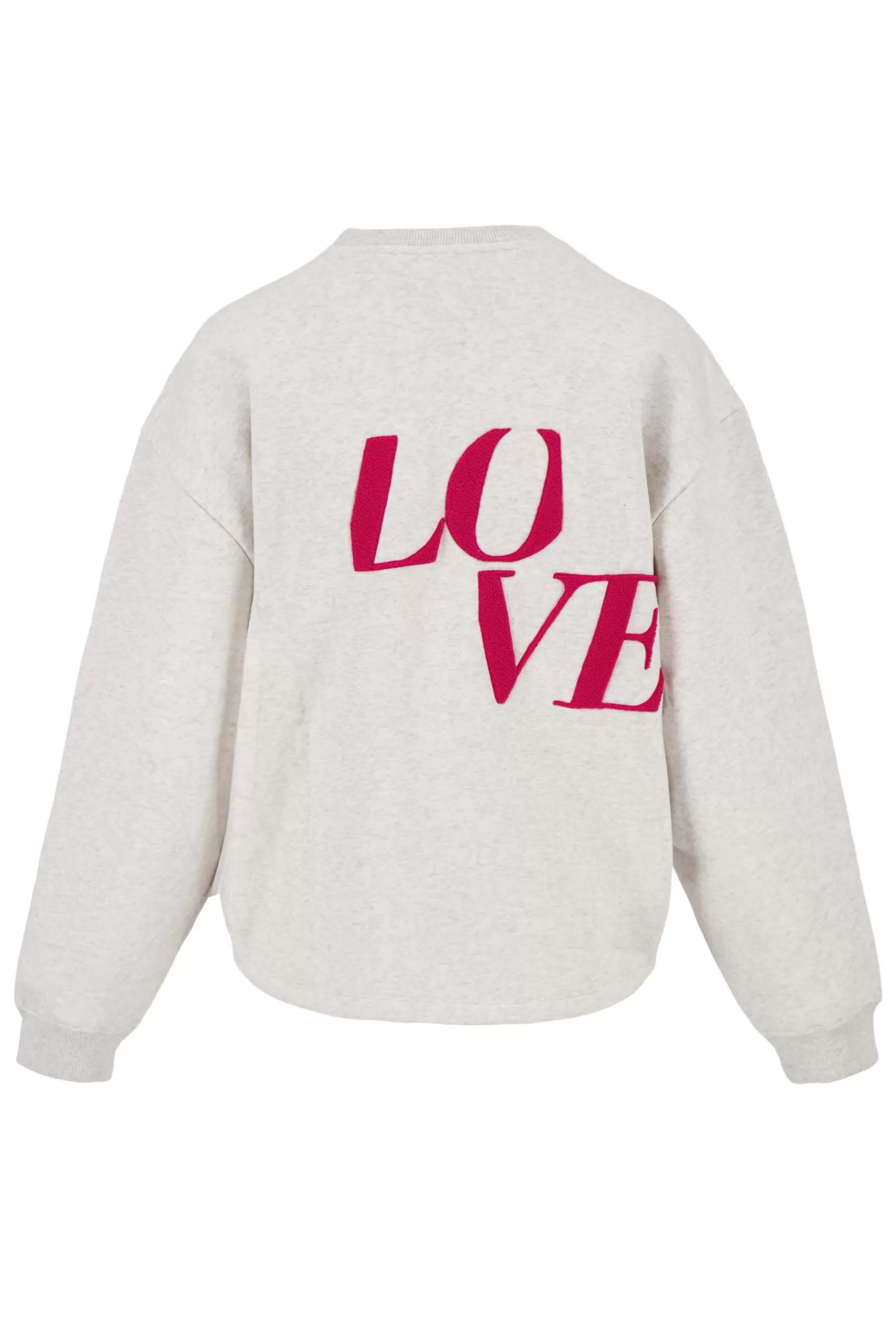 New sweater met tekst grijs melee Truien